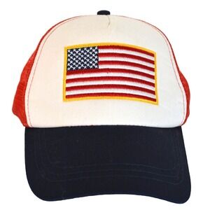 Vintage Style Emroidered USA Flag Trucker Snapback Adjustable Cap / Hat One Size